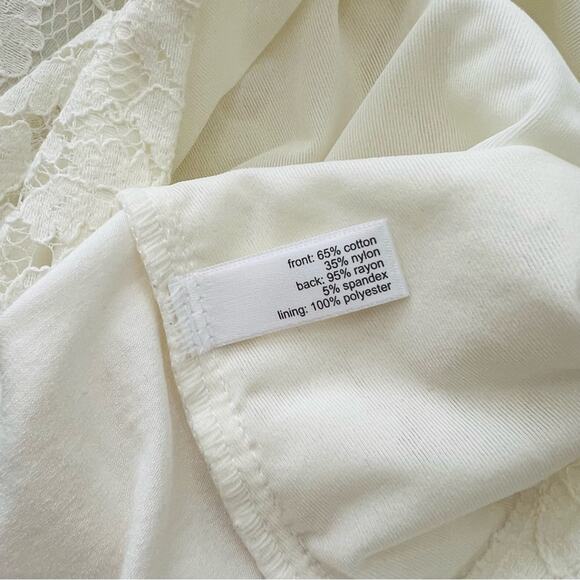 The Limited Lace Harper Top raglan half short sleeve Off White Ivory - Picture 5 of 5